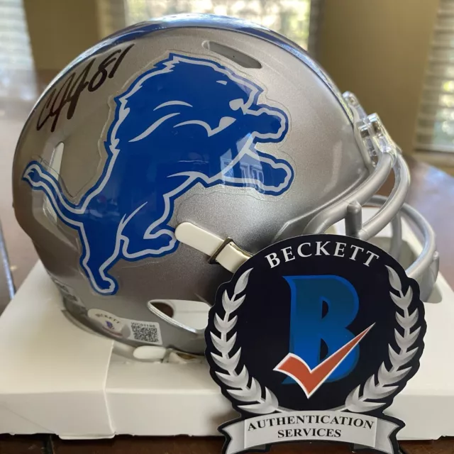 Calvin Johnson Autographed Signed Detroit Lions Mini Helmet Beckett