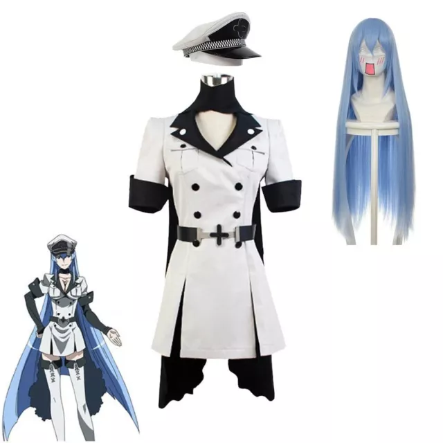 Anime Akame ga KILL! Esdese/ Esdeath Cosplay Dress Uniform Wig And