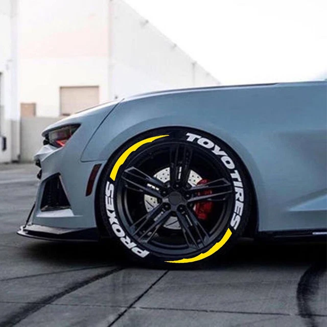 Tire Lettering Sticker TOYO TIRES PROXES 1.20" 15"-24" W/ Yellow Lines 4 Kits Tire Lettering Sticker TOYO TIRES PROXES 1.20" 15"-24" W/ Yellow Lines 4 Kits