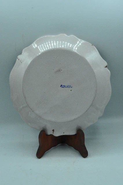 Ancienne assiette signée ROUEN décor fleuri collection céramique 6