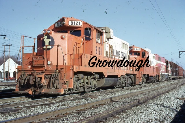 Original ICG Illinois Central Gulf #8121 8445 GP10 Homewood IL 35mm Photo Slide