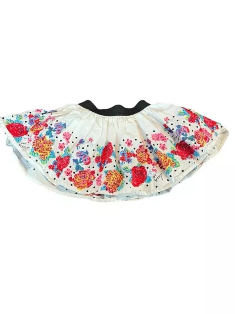 Girls Betsey Johnson Floral Skirt Size 2T White