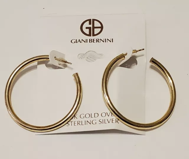 Giani Bernini Round Hoop Earrings in 18k Gold Over Sterling Silver