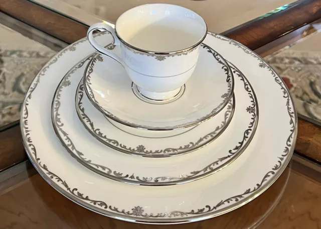 LENOX Coronet Platinum 5 Piece Place Setting made In USA