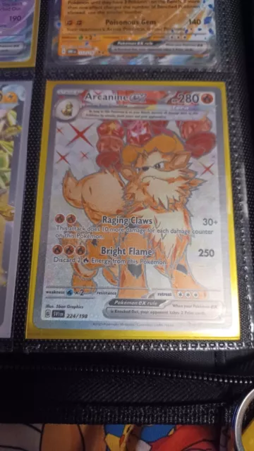 Pokemon TCG - Arcanine ex 224/198 Scarlet & Violet Full Art Rare SV1 Mint/NM