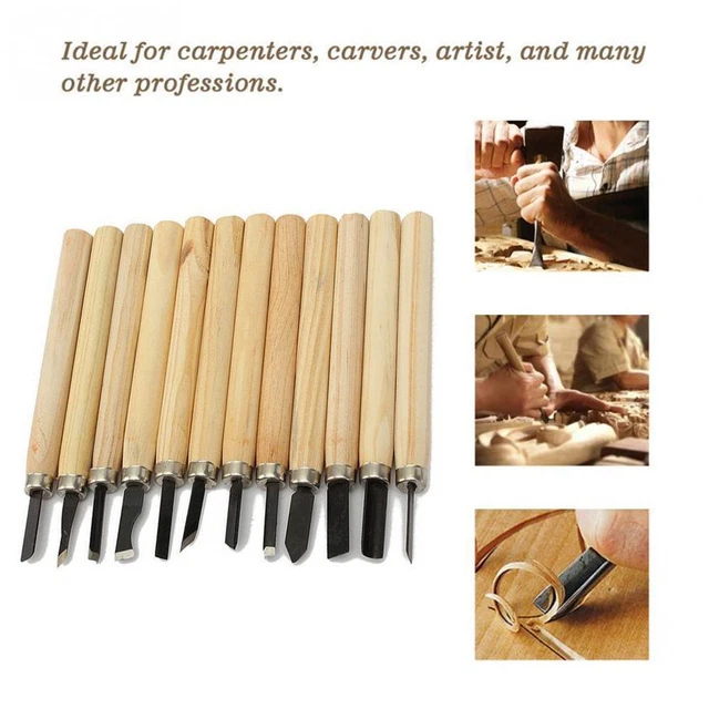 Kit de herramientas de cincel manual para tallar madera 12 piezas gubias para trabajar la madera B0Z2