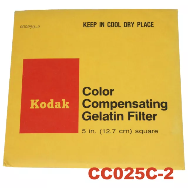 Kodak color compensating gelatin filter. 12,7 x 12,7cm. CC025C-2