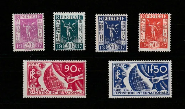 France N° 322-327 - Exposition Inteternationale - Neufs** Annee 1936