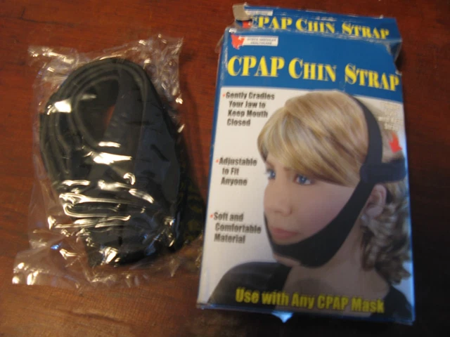 NUEVO Cinturón de Stop Ronquidos Cpap Correa para Barbilla Apnea Mandíbula Negro SO27