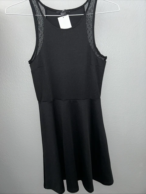 NWT H&M Womens Dress Black Sleeveless Skater Fit Flare Short Casual Small S NWT H&M Womens Dress Black Sleeveless Skater Fit Flare Short Casual Small S