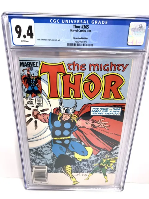 Thor #365 CGC 9.4 Newsstand Marvel Comic KEY 1st Full Appearance of Throg