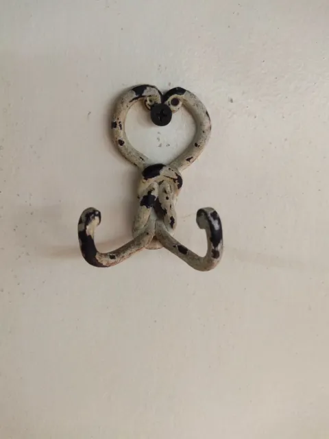 Vintage Hand Forged Hook / Black Smith / Hot Iron Work / Decorative / Antique Ha