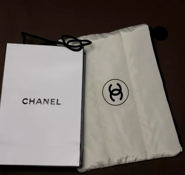 Chanel Beaute Gift Pouch / Clutch Beige Makeup Cosmetic Bag Gift