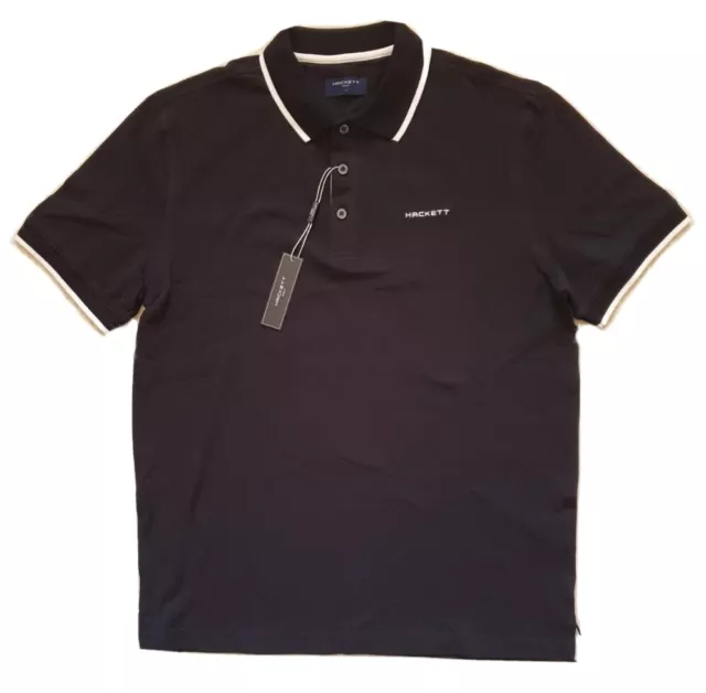 HACKETT Polo Shirt Mens M Black Golf Brand New With Tags