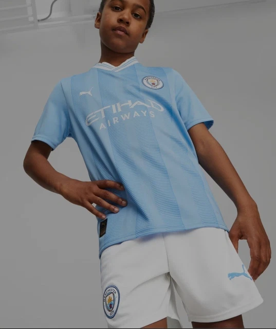 Maglietta casa Manchester City PUMA RAGAZZO/RAGAZZA gioventù unisex bambini SET ETÀ 1-2 ANNI