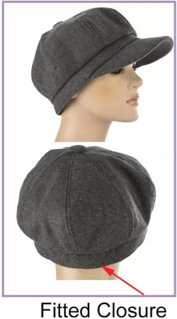 Ladies Woman Newsboy Bakerboy Slouchy Chemo Headcover Sun Visor Hat Cap FELT 2