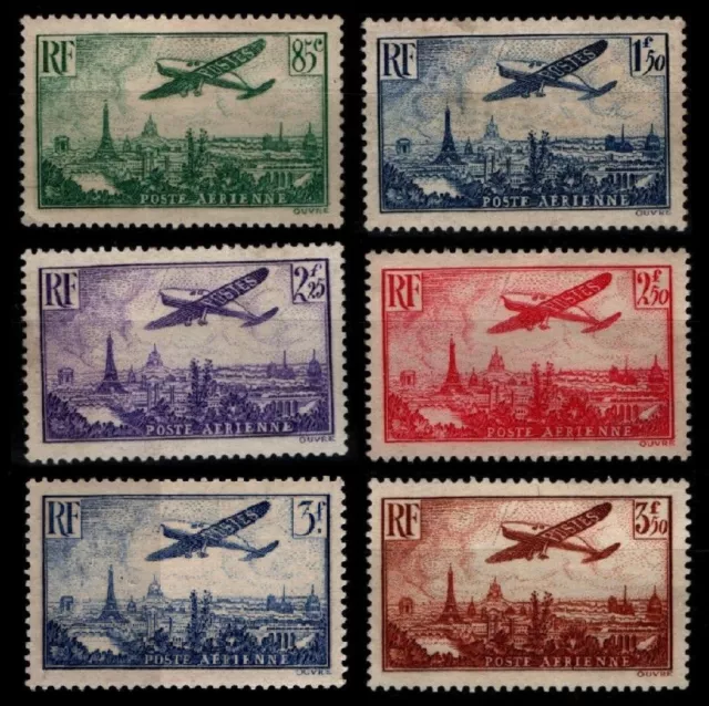 Poste AÉRIENNE : 6 AVIONS survolant PARIS, Neufs * = Cote 170 € / Timbres France