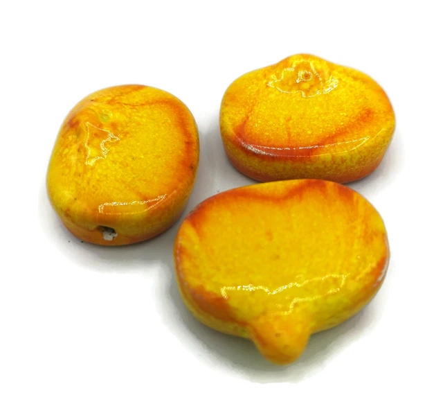 Handmade Ceramic Giant Beads Jewelry Making 3 Pcs Craft Clay Beads Decorative