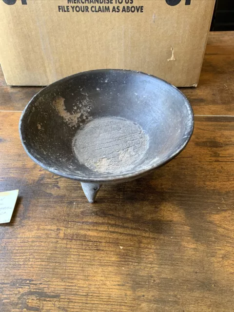 Precolumbian Tri-pod Bowl From West Central Mexico 200 Bc To 500 Ad 6” Diameter