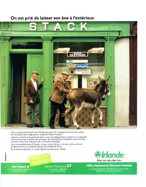 publicité Advertising  1022  1989    Aer Lingus Irish ferries  l'Irlande pubs