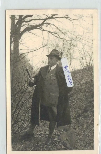 Mann in Jagdkleidung Jäger Förster   alte Fotokarte gest Lötjenburg  1944