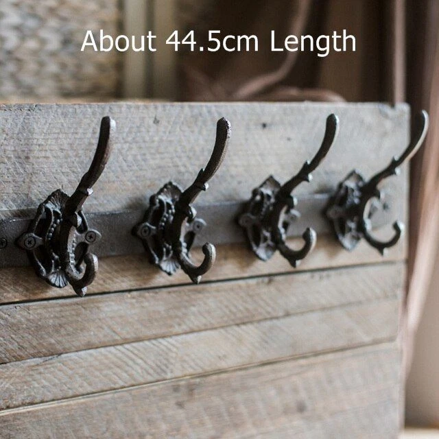 Vintage Design Cast Iron Wall Hook Decor Metal Rococo Organizer Hook Door Device