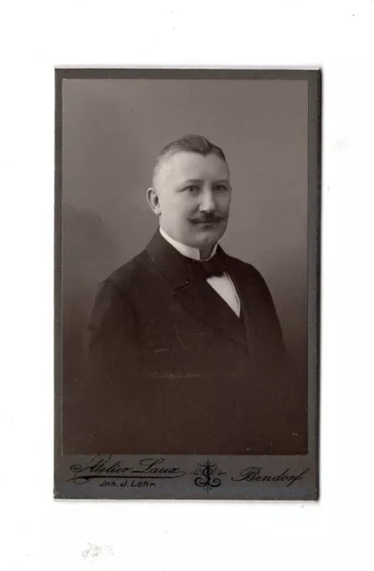 CDV Foto Herrenportrait mit Widmung - Bendorf 1900er