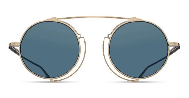 Lunettes De Soleil Vintage Matsuda M3097 - Monture Titane Antic Gold - Verres Verts