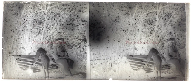 Vintage PL28L8n5 Amateur Glass Plate Photo Family c1930 NEGATIVE Stereo 2