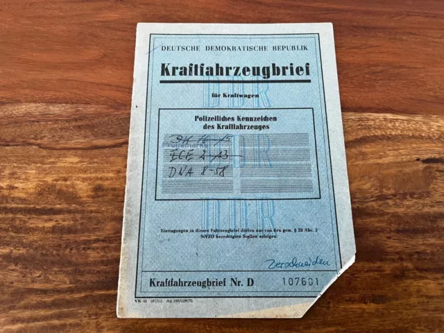 DDR KFZ Fahrzeug Brief Skoda S100 Senftenberg Zossen Oranienburg Genex Prospekt