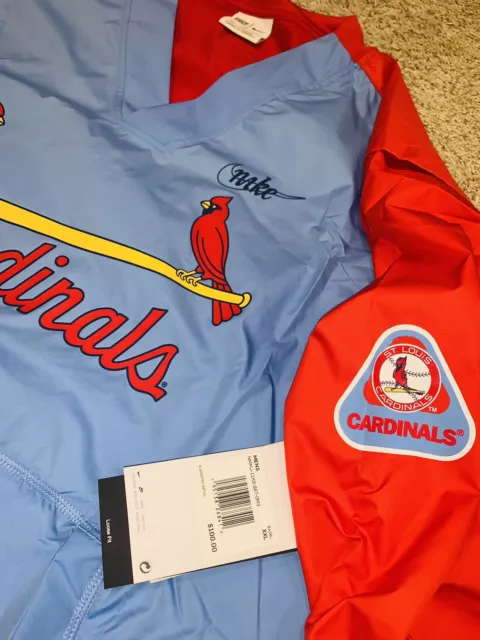 St. Louis Cardinals NWT Cooperstown Blue Nike Pullover Jacket Men XXL 3