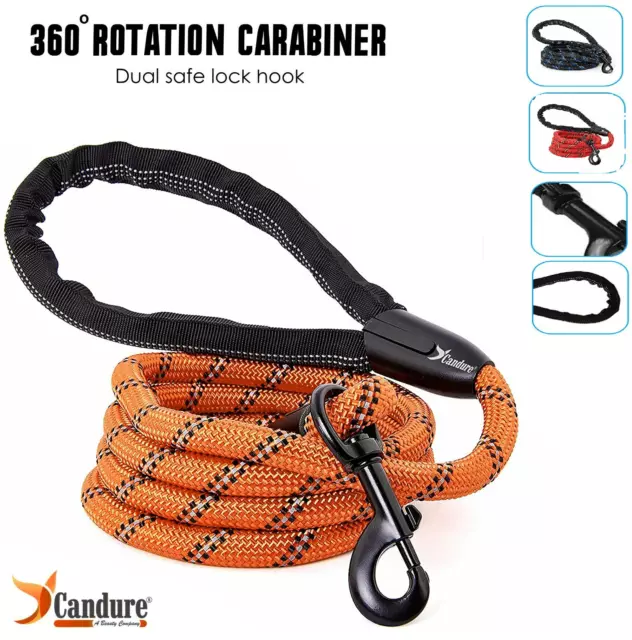 Dog Leash Rope Large Leads Nylon Soft Walking Reflective Braided 5ft Dog Leads.