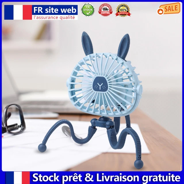 USB Stroller Fan 5V 2.5W Octopus Electric Fan 3-gear Mute Cooling (A1 Blue) fr