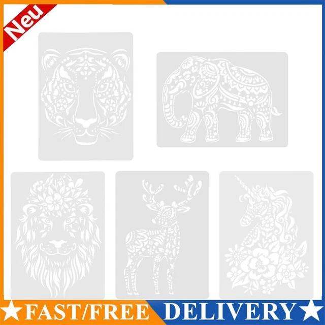 Kids Scratch Painting Stencils Animal Drawing Template DIY Scrapbooking Ruler