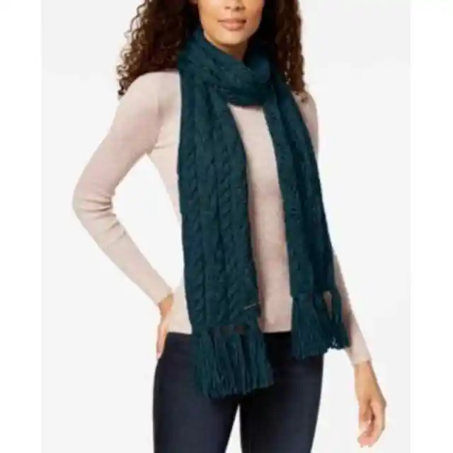 Michael Kors Pointelle Cable Knit Infinity Scarf Pearl Heather Grey