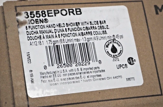 Genuine Moen 3558EP Multi-Function Hand Shower with Slide Bar BRONZE NEW Genuine Moen 3558EP Multi-Function Hand Shower with Slide Bar BRONZE NEW