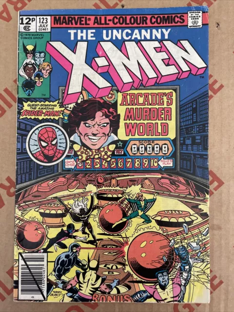 Uncanny X-Men #123 Vol 1 July 1979 Arcade Murder world STORM KEY ! Marvel Comic