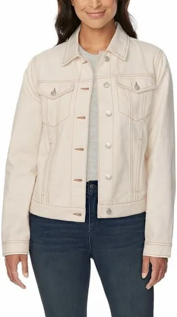 NWT Buffalo David Bitton Womens Classic Denim Jacket Eggshell Size M $90 9C081