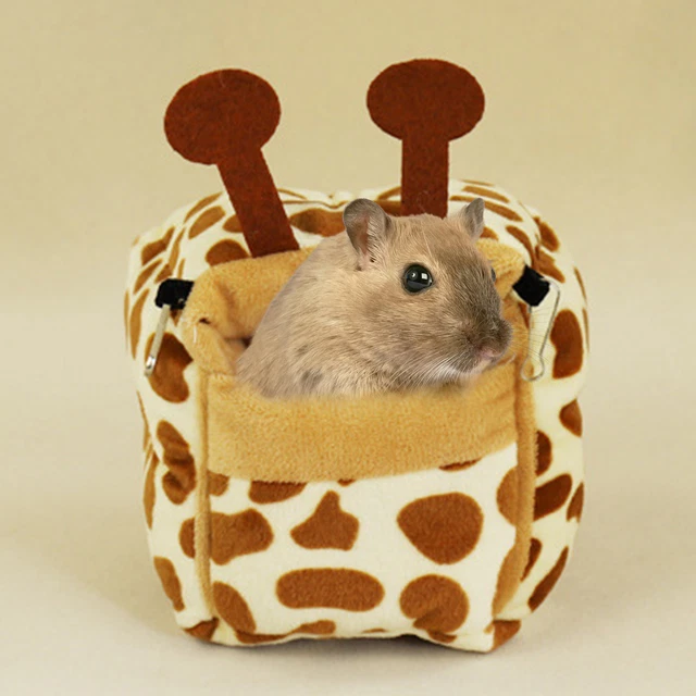 Cama de hámster adorable diseño alce diseño jirafa nido hamaca con gancho compacto