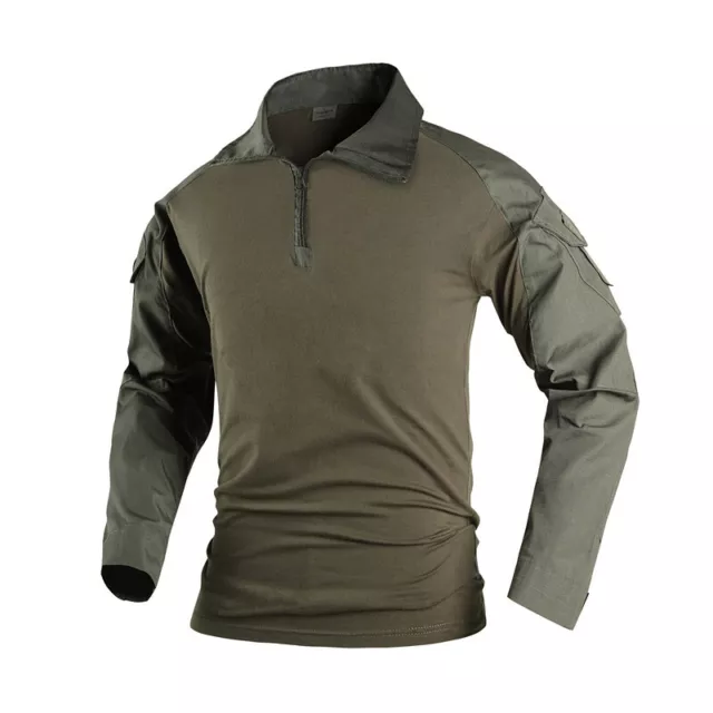 MENS TACTICAL T-SHIRT Long Sleeve US Army Military Combat Casual 