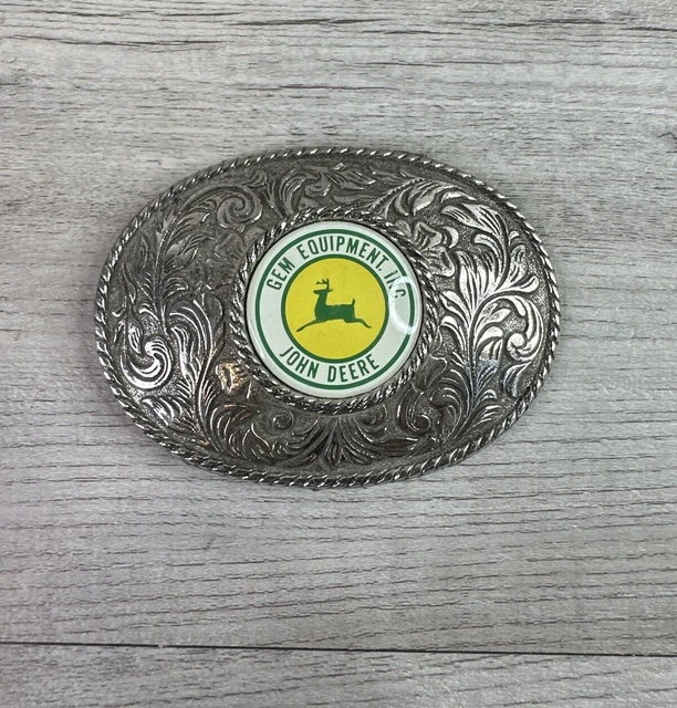 Vtg 1980s John Deere Jd Leg Leaping Deer Tractor Farm Equipment Belt Buckle