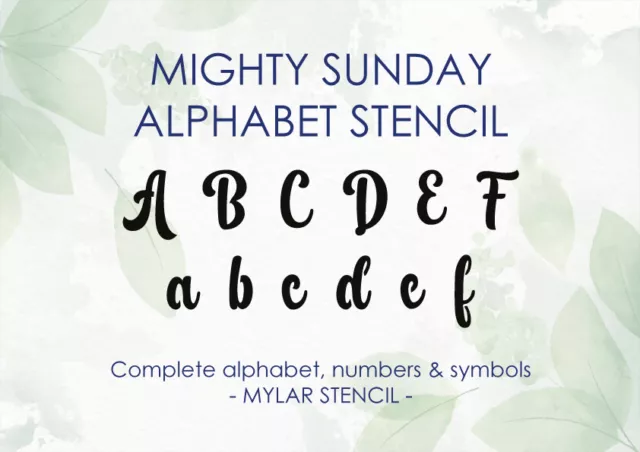 Alphabet Letter stencil #280  A - Z & numbers  2, 3, 4, 5 or 6cm sizes FREE POST