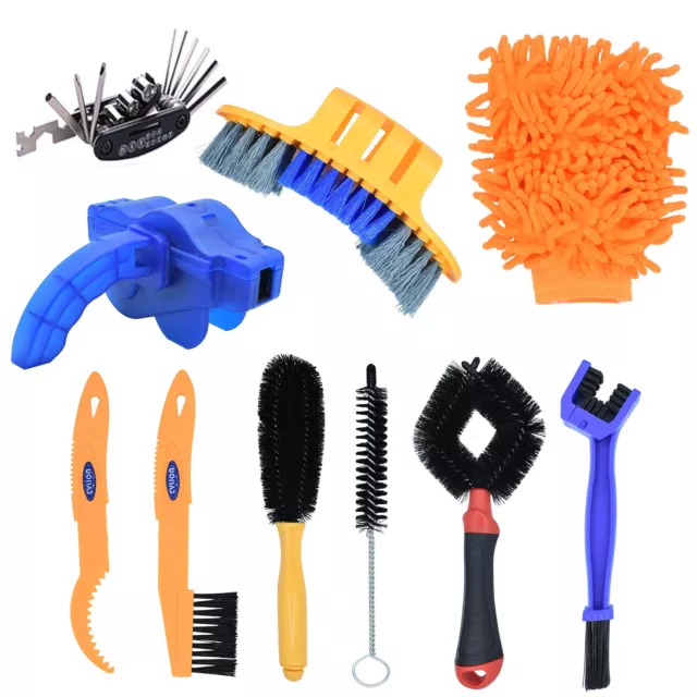 Bike Cleaning Kit Bicycle Chain Cleaner Scrubber Brushes Mountain Bike Wash Tool