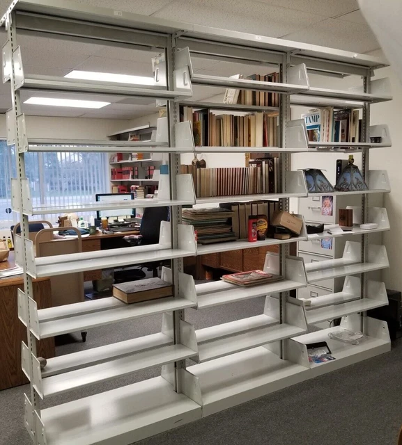 STEEL CANTILEVER LIBRARY Bookcase Shelving Units Double Sided/14