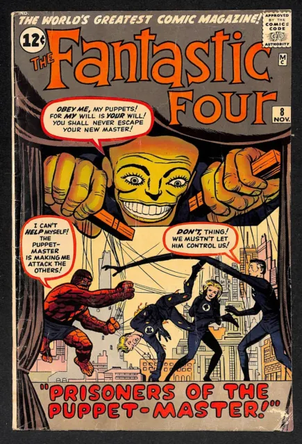 Fantastic Four #8 - 1st app of Puppet Master - Jack Kirby - Stan Lee (XO) 30 KEY
