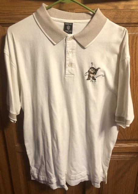 WARNER BROS STUDIO Store Tasmanian Devil Looney Toons Golf Polo Shirt
