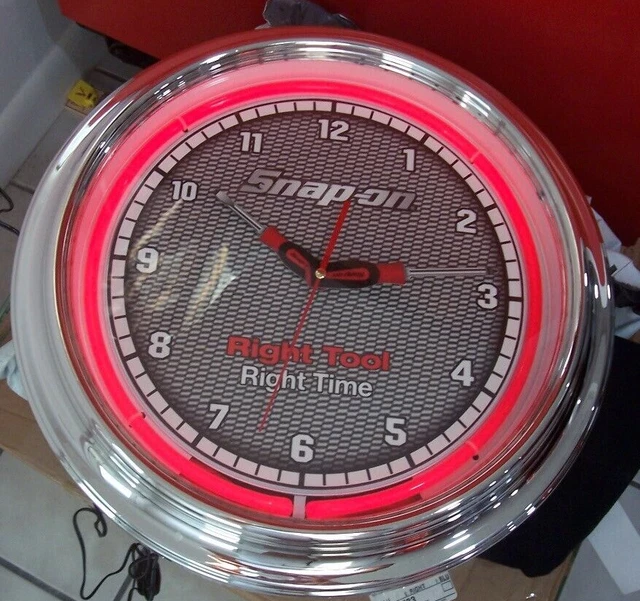 NEON CLOCK from SNAP-ON TOOLS!! NEW!! NICE!! RIGHT TIME RIGHT TOOL!!