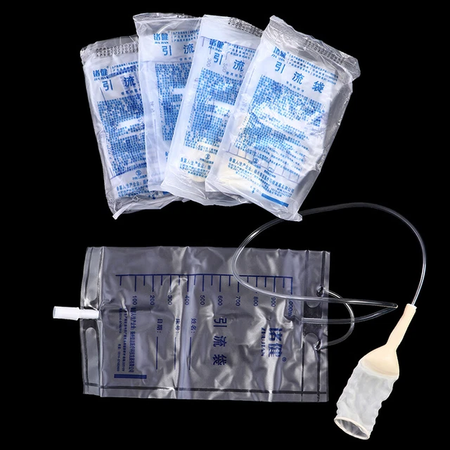 5PCS REUSABLE MEDICAL Latex Sleeve Type Urine Bag 1000ML Urine