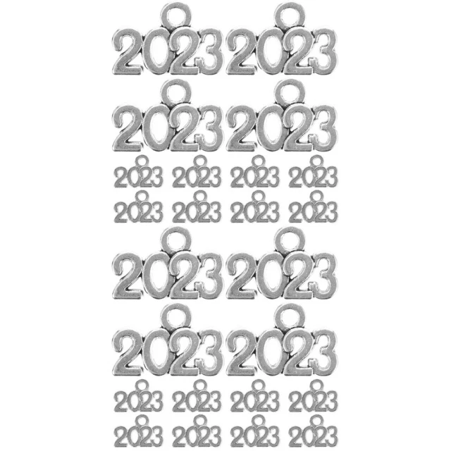 200 Pcs 2023 Ohrringe Anhänger Schmuckanhänger Jahre Charme Klasse Legierung