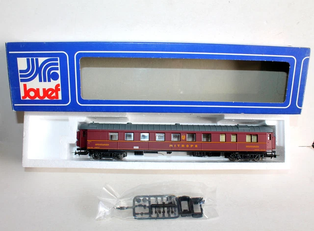 Wagon Restaurant Jouef HO Vintage – Rouge Et Gris, Modèle Ferroviaire Occasion